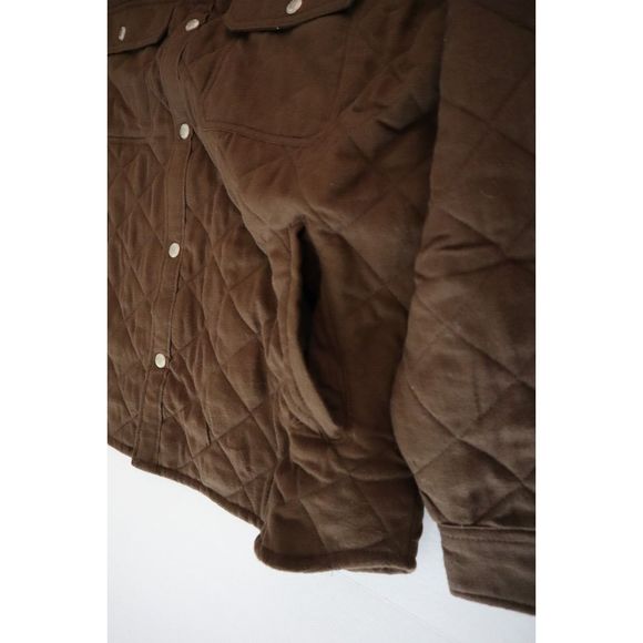 BDG Urban Outfitters OB1340933 Men's Sz XL Brown Quilted Lined Shirt Jacket - Picture 13 of 16
